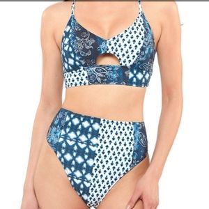 Jessica Simpson Batik Babe High Waist Swim Bottom